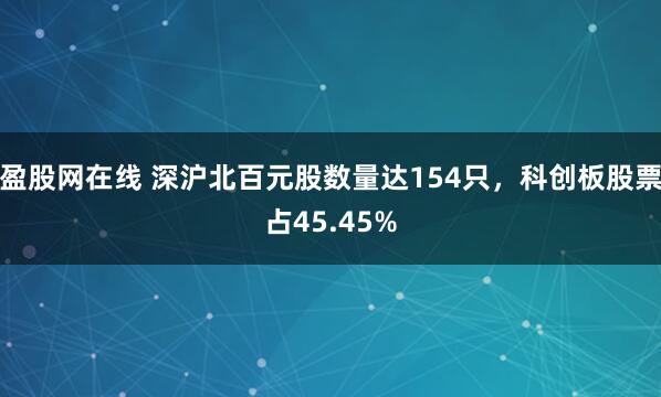 盈股网在线 深沪北百元股数量达154只,科创板股票占45.45%